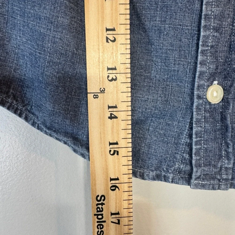 Crazy 8‎ Blue Chambray Button Down Shirt Boys 18-24 Mon Long Sleeve Denim Spring